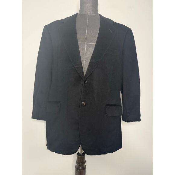 Oxxford Clothes Neiman Marcus Cashmere Suit Jacket Black Size 42 R JL - Picture 1 of 15